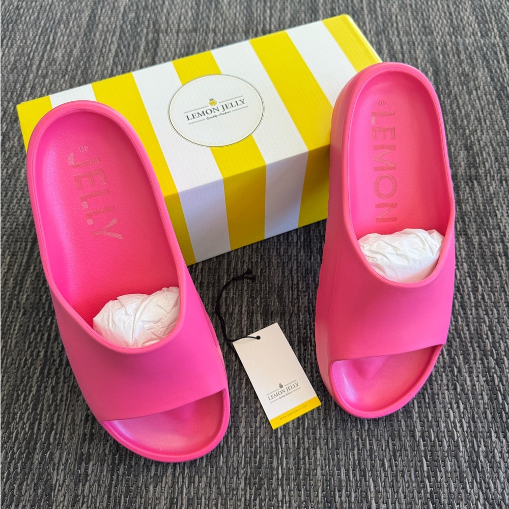 Lemon Jelly Sandals Slides Azalea 40 Pink Fuchsia Waterproof Vegan NWT